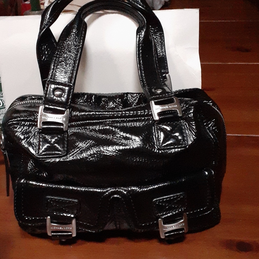 Michael Kors black patent leather purse